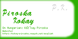 piroska kokay business card